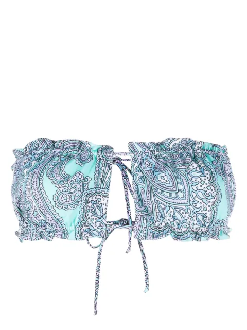 MC2 Saint Barth Lyam paisley-print bikini top Green LYAM001