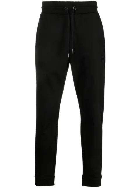 BOSS logo-patch slim track trousers Black 50485181