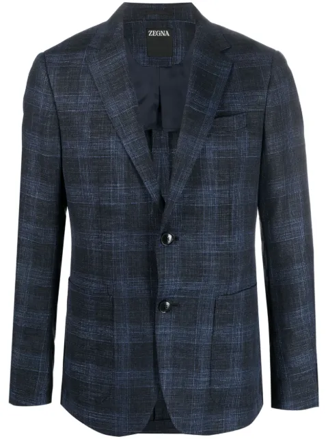 Zegna check single-breasted blazer Blue 550791A51VDUG0