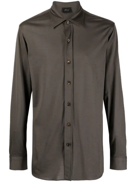 Brioni long-sleeve button-up shirt Green UJNQ0LPA624