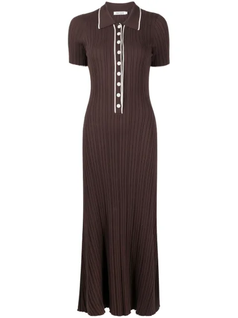 Anna Quan Penelope contrasting-trim knitted dress Brown PENELOPEDRESSMOCCA