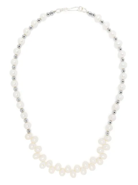 A Sinner in Pearls hematite-beaded freshwater-pearl necklace White NO60