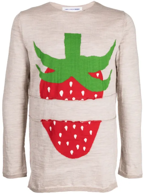 Comme Des Garçons Shirt graphic-print crew-neck sweatshirt Neutrals FKN004