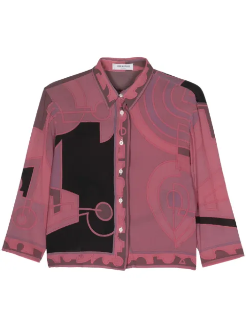 PUCCI Pre-Owned 2000s geometric-print silk shirt Purple EPU390KL