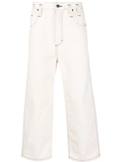 Eckhaus Latta wide-leg cropped trousers Neutrals 555ELPS23N
