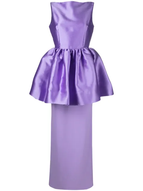 Solace London Alda peplum-skirt maxi dress Purple OS38034