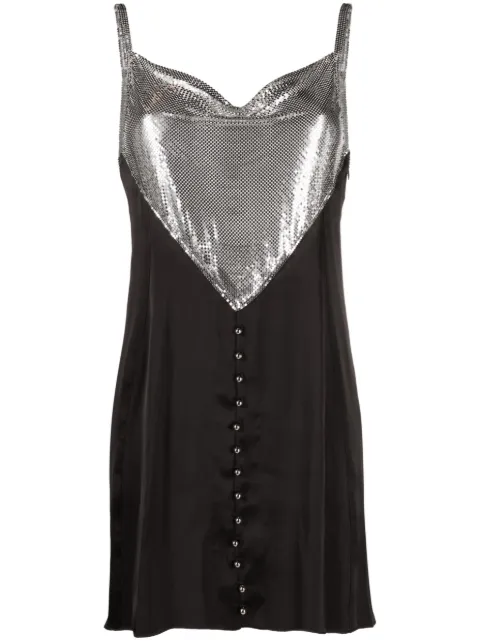 Rabanne mesh-panel slip minidress Black 23AXRO652MH0005