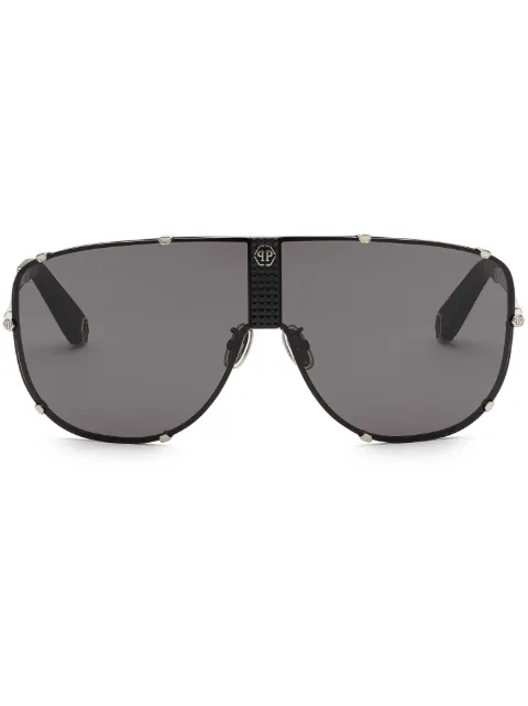 Philipp Plein Eyewear Stud pilot-frame sunglasses Black PACAMES0168PXV037N