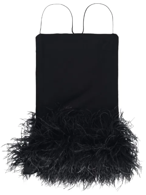 The Attico Fujiko feather-trim minidress Black 236WCA233RY02F100