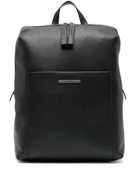 Calvin Klein logo-plaque faux-leather backpack Black K50K510811