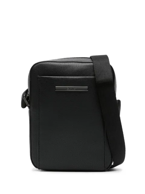 Calvin Klein logo-plaque faux-leather crossbody bag Black K50K510814
