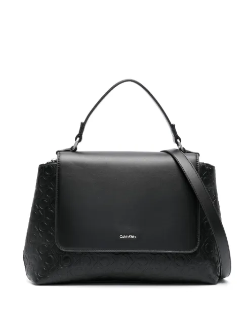 Calvin Klein monogram-pattern logo-plaque bag Black K60K611285