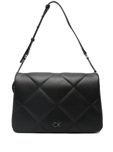 Calvin Klein logo-plaque quilted shoulder bag Black K60K611523