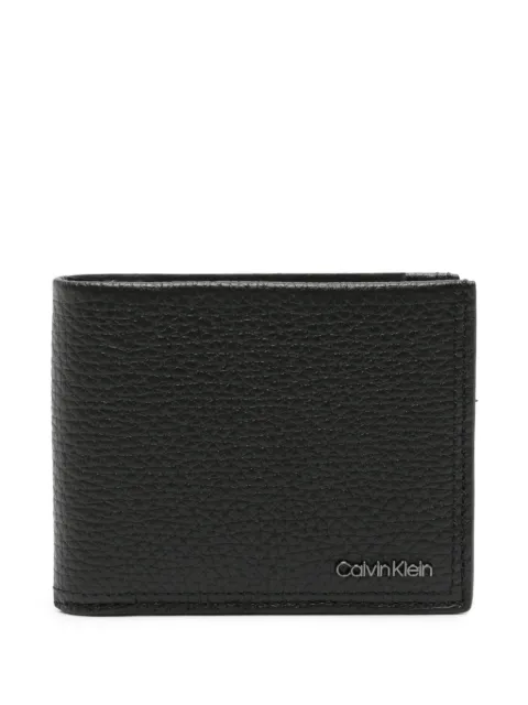 Calvin Klein logo-plaque bi-fold leather wallet Black K50K509620