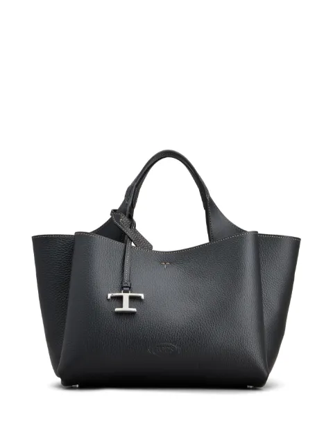 Tod's medium logo-plaque leather tote bag Grey XBWAPAFL100QRI