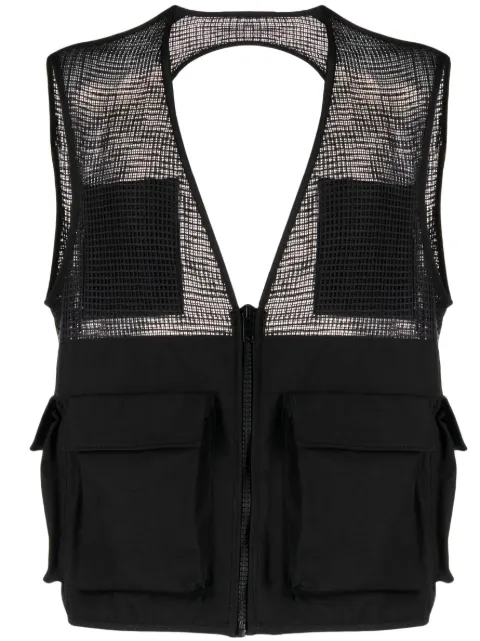 Givenchy zip-up cotton cargo gilet Black BM011M1YCG
