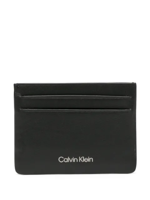 Calvin Klein logo-stamp leather cardholder Black K50K510601