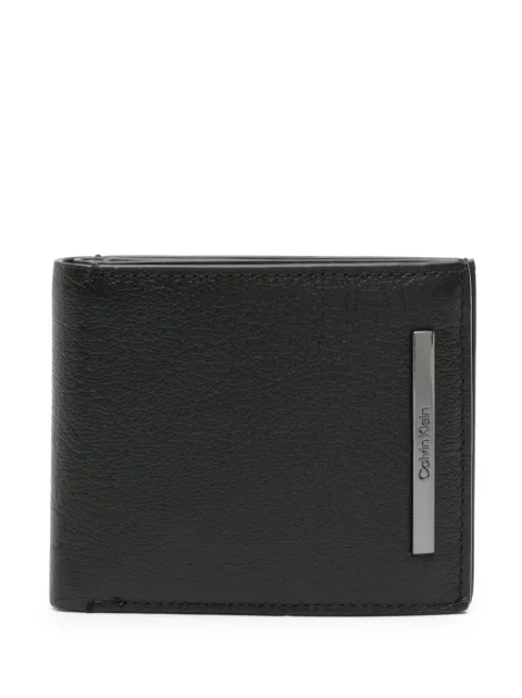 Calvin Klein logo-plaque bi-fold leather wallet Black K50K510889