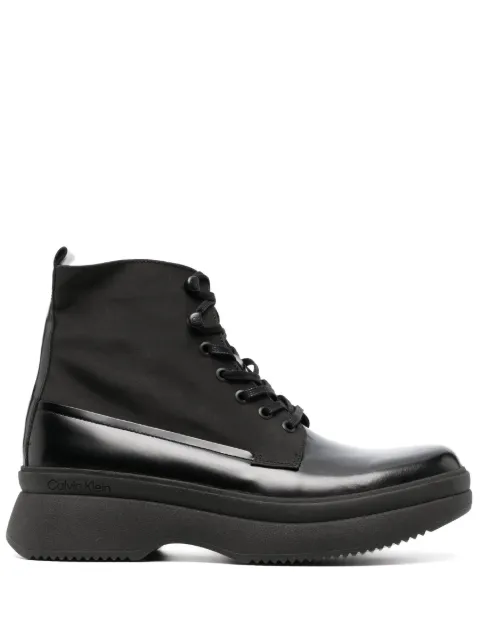 Calvin Klein lace-up leather boots Black HMOHMO1026