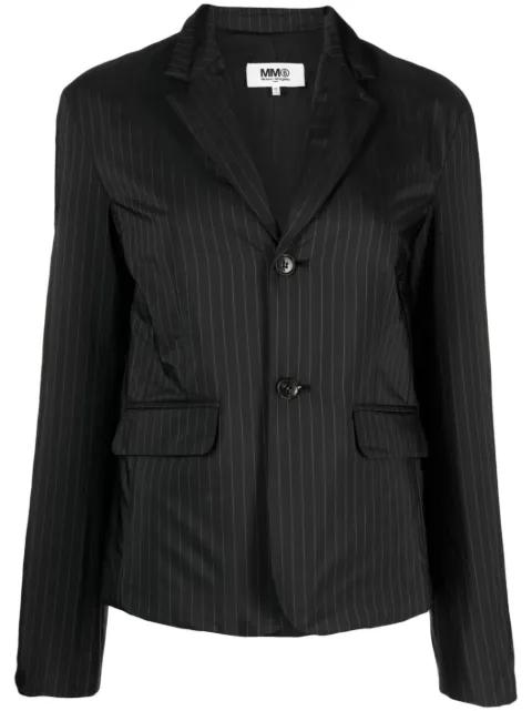 MM6 Maison Margiela pinstripe single-breasted blazer Black S52BN0121S78142