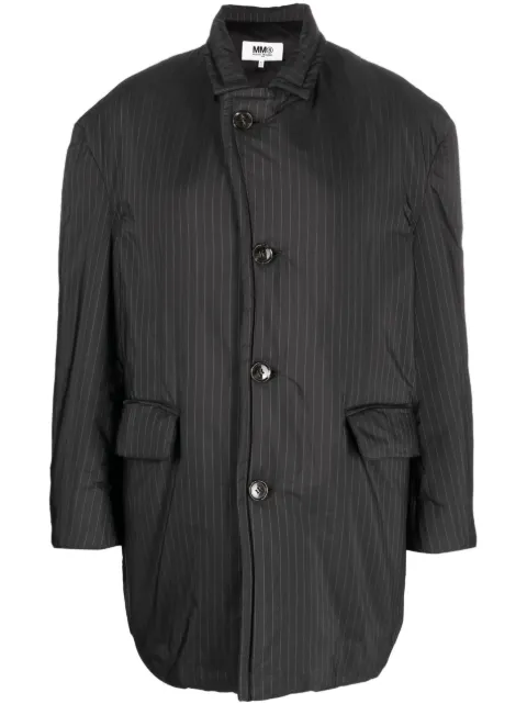 MM6 Maison Margiela pinstripe button-fastening jacket Black S52AM0276S78142