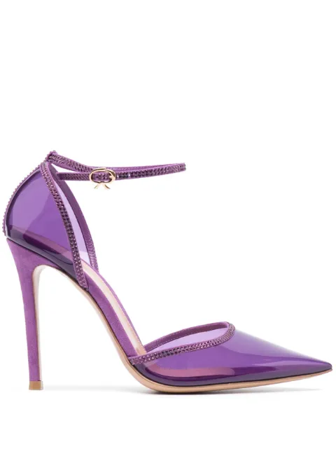 Gianvito Rossi Crystal Sabin 110mm pumps Purple G4028615RIC