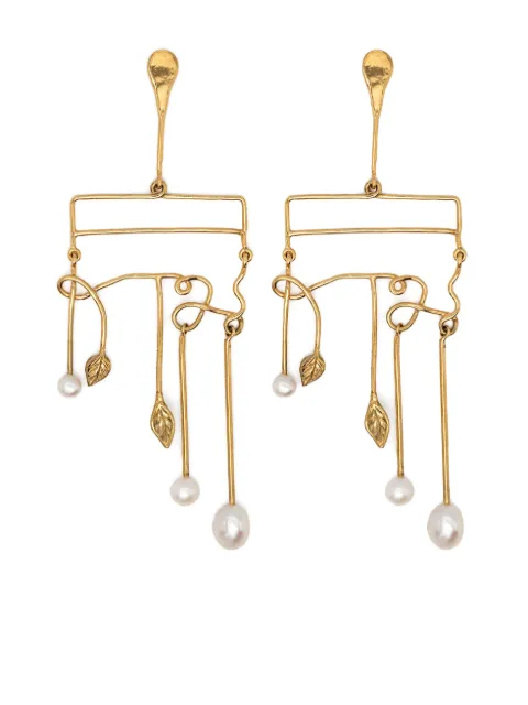 Aurelie Bidermann Sirocco freshwater pearl-embellished earrings Gold FW17BO06MG