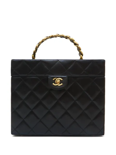 CHANEL Pre-Owned 1992-1994 diamond-quilted tote bag Black FF0717