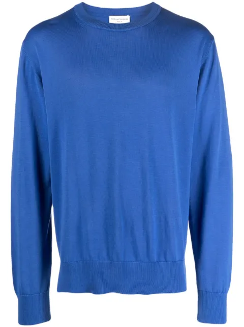 Officine Generale fine-knit cotton jumper Blue S23MKNT303