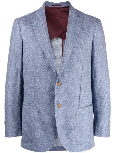 Luciano Barbera notched-lapels wool-blend blazer Blue 11192517041