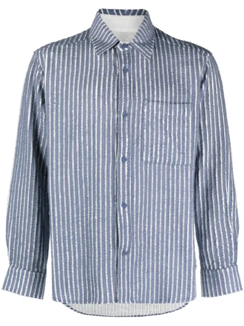 Craig Green ripped striped cotton shirt Blue CGAW23CWOSHI43