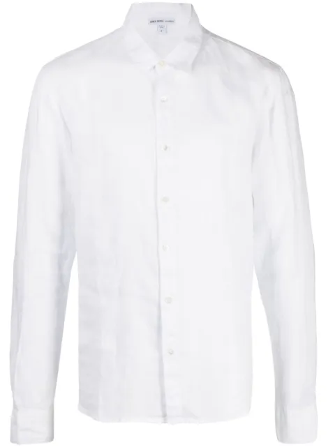 James Perse long-sleeved linen shirt White MKO3499