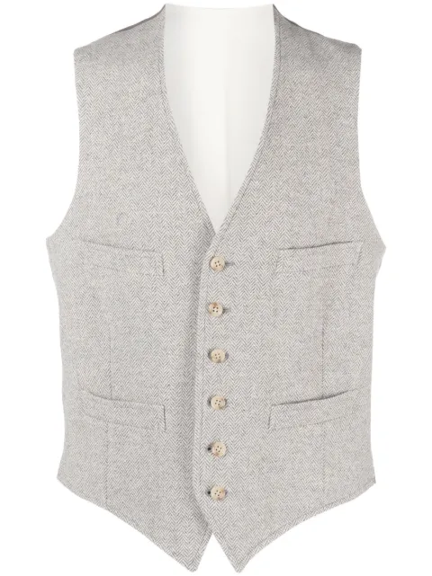 Polo Ralph Lauren herringbone wool-blend waistcoat Grey 715911689001