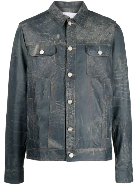 Private Stock The François distressed-effect jacket Blue PS02ADX24