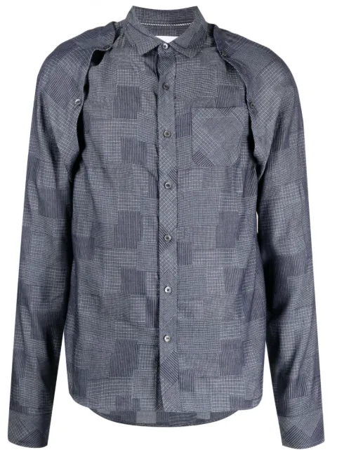 Private Stock The Dorian detachable-sleeve shirt Blue PS02ADW23B