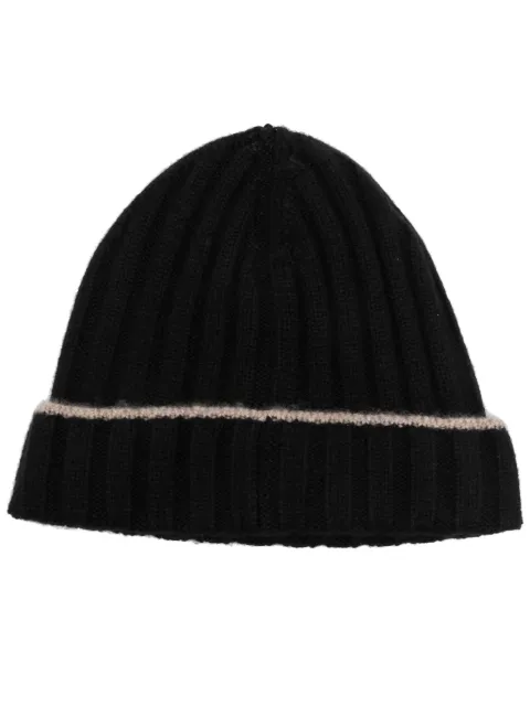 Brunello Cucinelli cashmere ribbed beanie Black M2240900CB676