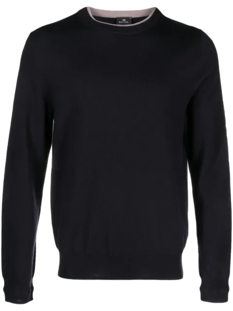 PS Paul Smith logo-embroidered merino jumper Blue M2R202YL21861