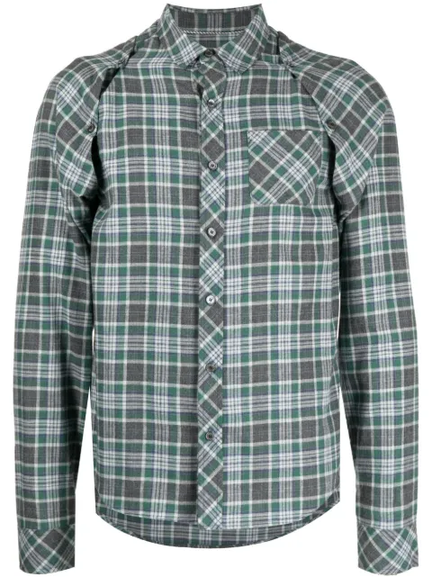 Private Stock The Emile check-print shirt Green PS02ADW23A