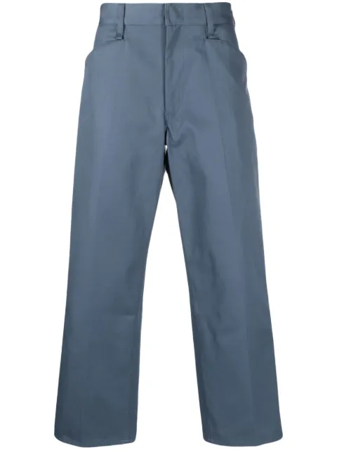 Neighborhood logo-patch wide-leg trousers Blue 231SPNHPTM01