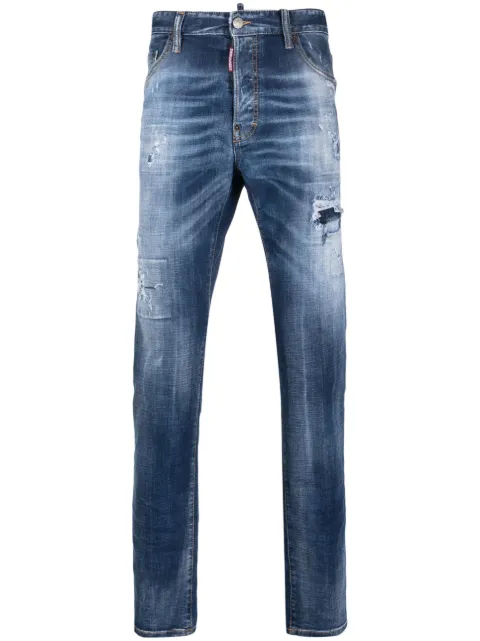 DSQUARED2 slim-fit distressed-finish jeans Blue S74LB1319S30664