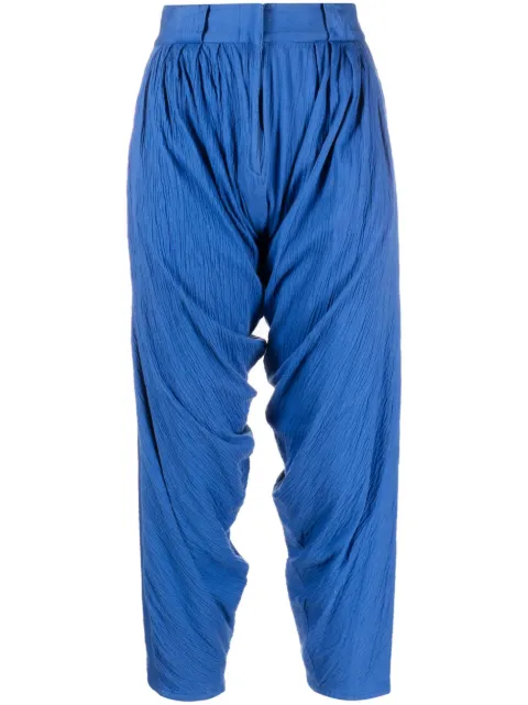 Versace Pre-Owned 1970s draped cropped trousers Blue VER450PM