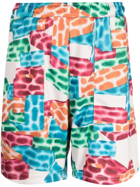MARKET Building Blocks logo-print shorts Neutrals 388001095