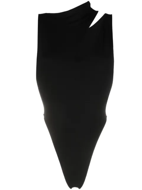 MANURÍ Bambina cut-out bodysuit Black MRSS23DN024