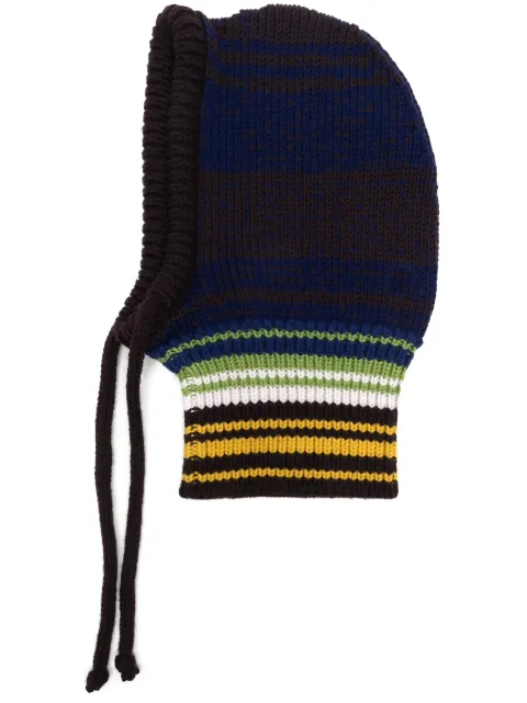 Marni striped ribbed-knit balaclava Brown ACZC0041Q0UFWH13