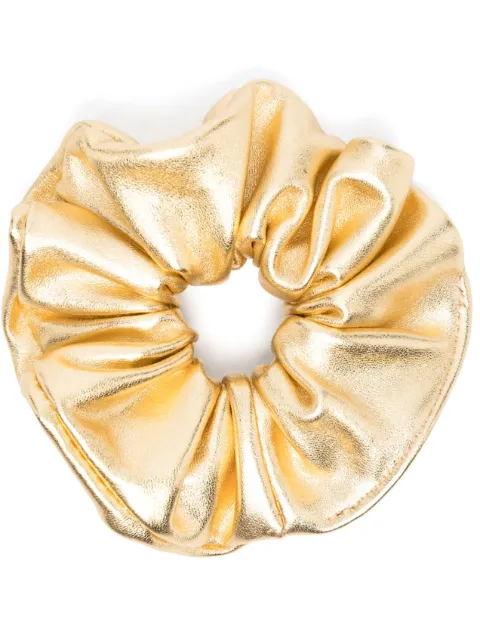 Manokhi metallic-finish leather scrunchie Gold MANO223A789