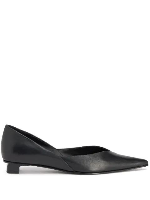 AMI Paris pointed flat leather pumps Black H23FSV800AL0021