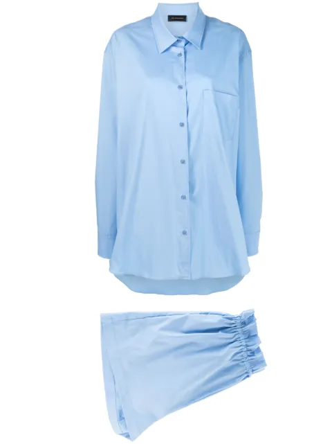 THE ANDAMANE drawstring waist poplin shorts Blue TM136438A