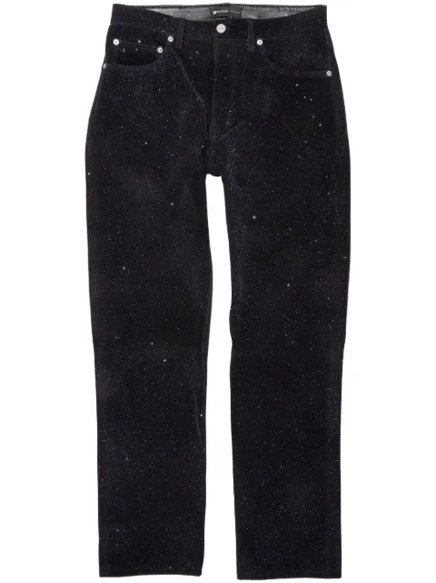 Purple Brand leather straight-leg trousers Black P011LBGP423