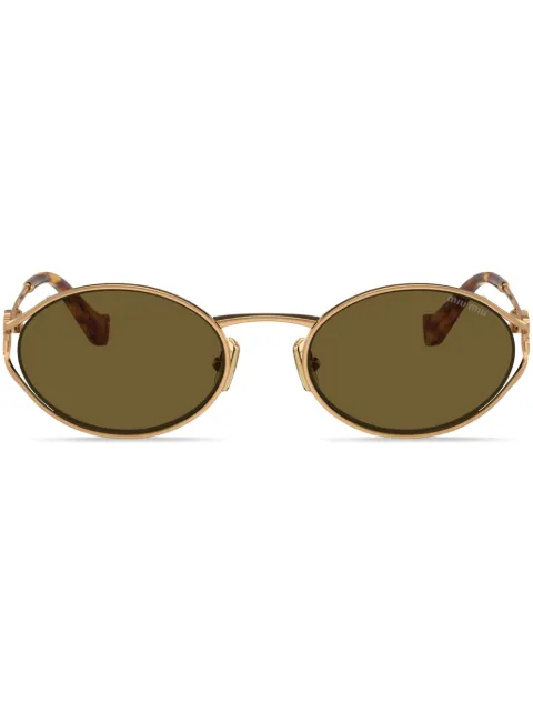 Miu Miu Eyewear logo sunglasses Gold SMU52YC054E7OE