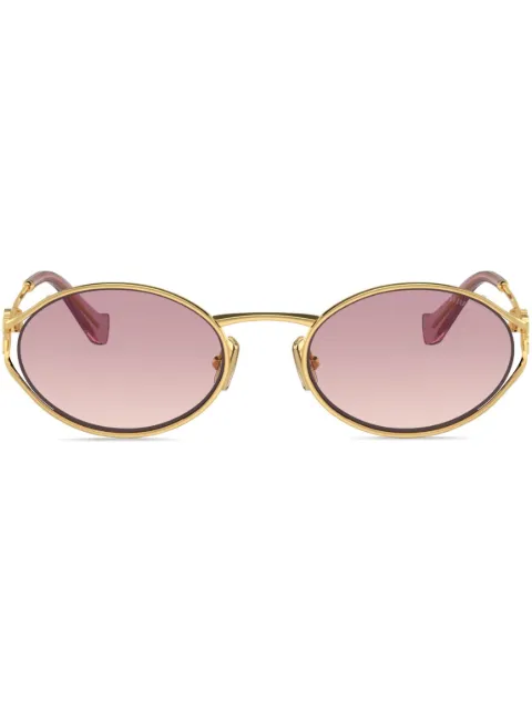 Miu Miu Eyewear oval-frame gradient-lenses sunglasses Gold SMU52YC054E5AK